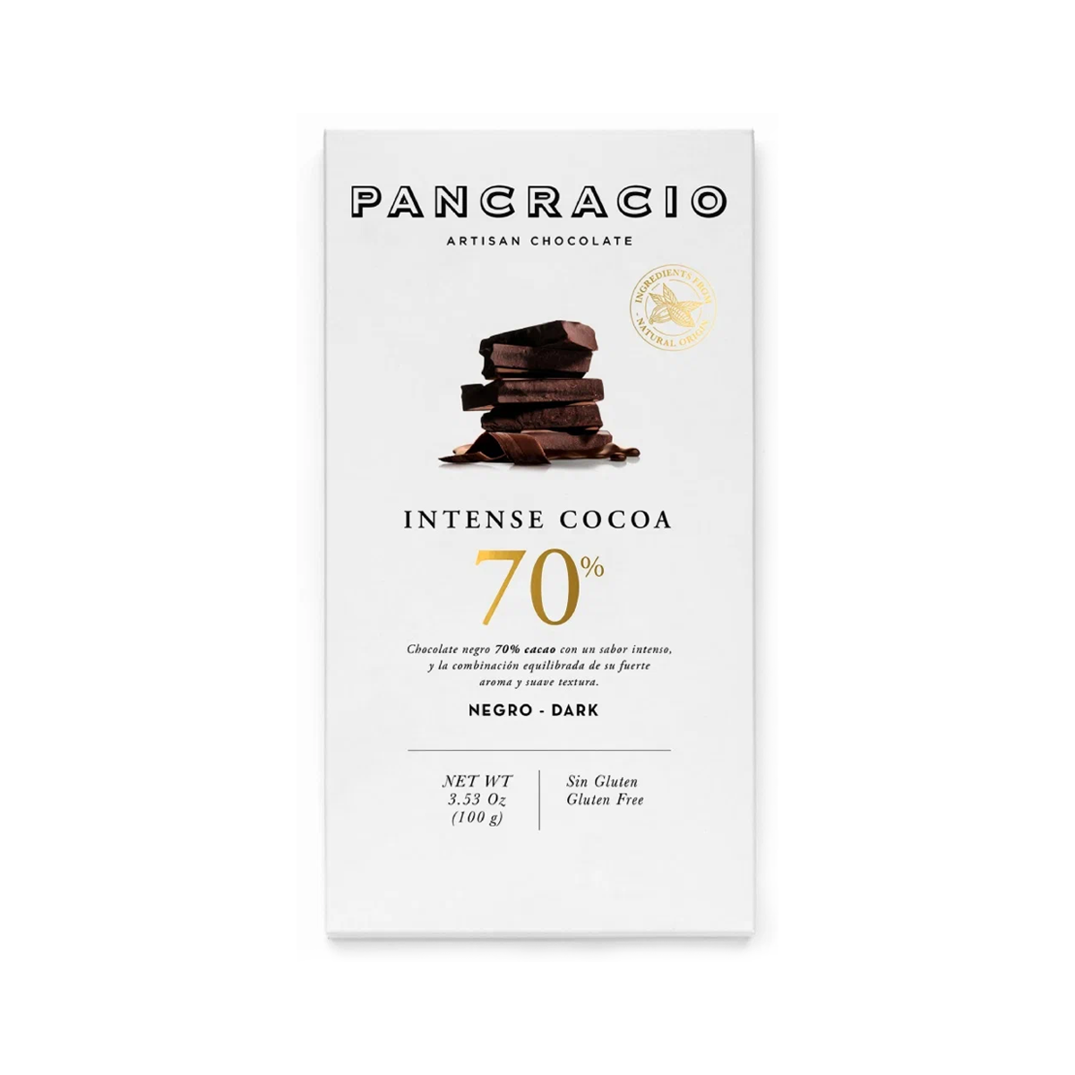 Темный шоколад 70% Pancracio (INTENSE COCOA 70%), 100г