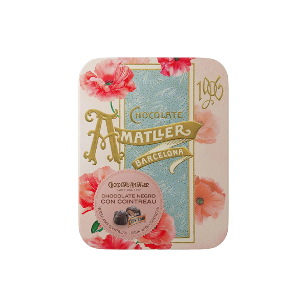Шоколадные конфеты с Куантро в жестяной банке 72гр (2800 FLORS AL COINTREAU 72GX5U LATA)